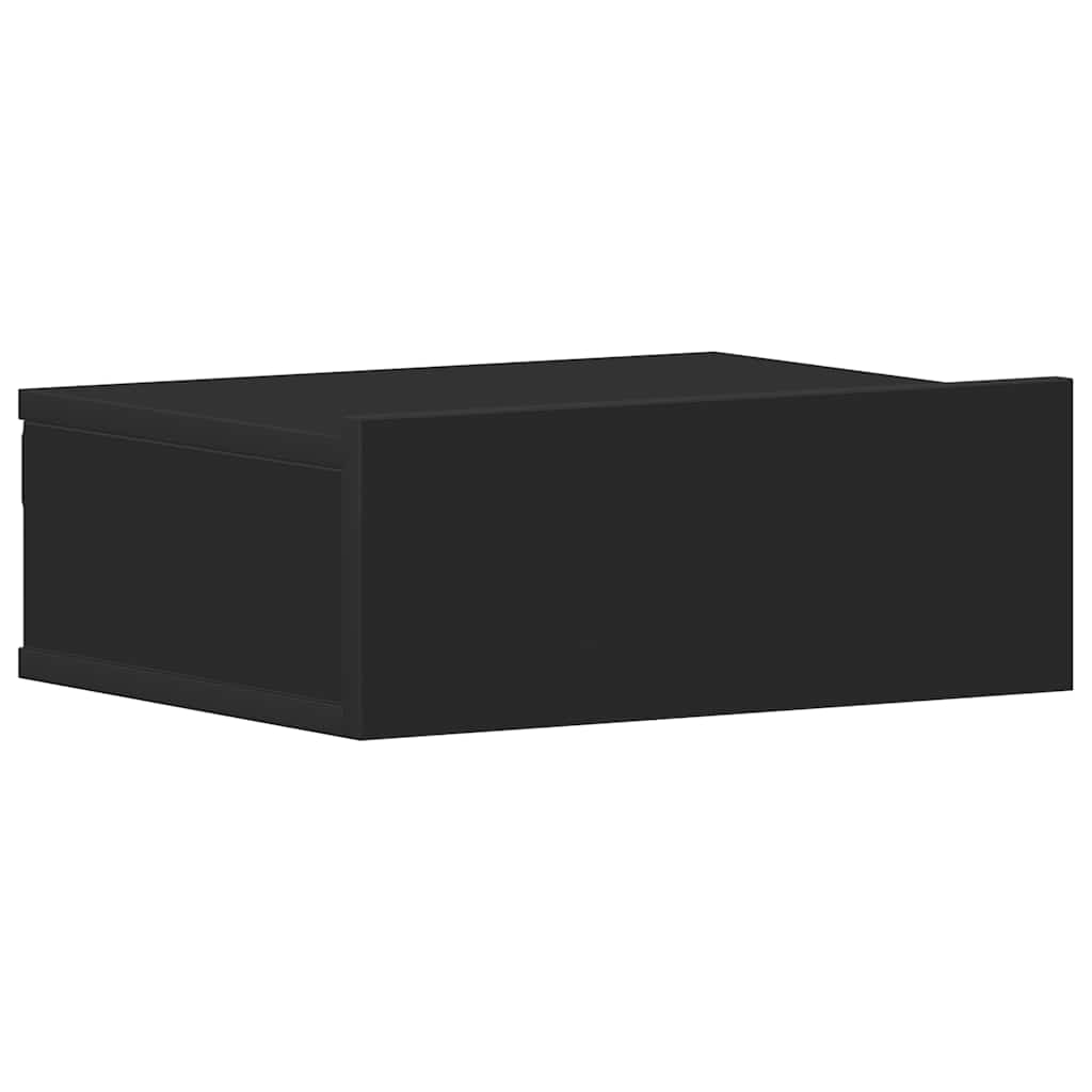 vidaXL Κομοδίνο Κρεμαστό Μαύρο 40 x 30 x 15 εκ. από Επεξεργασμένο Ξύλο