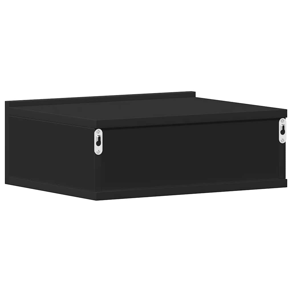 vidaXL Κομοδίνα Κρεμαστά 2 τεμ. Μαύρα 40x30x15 εκ. από Επεξ. Ξύλο