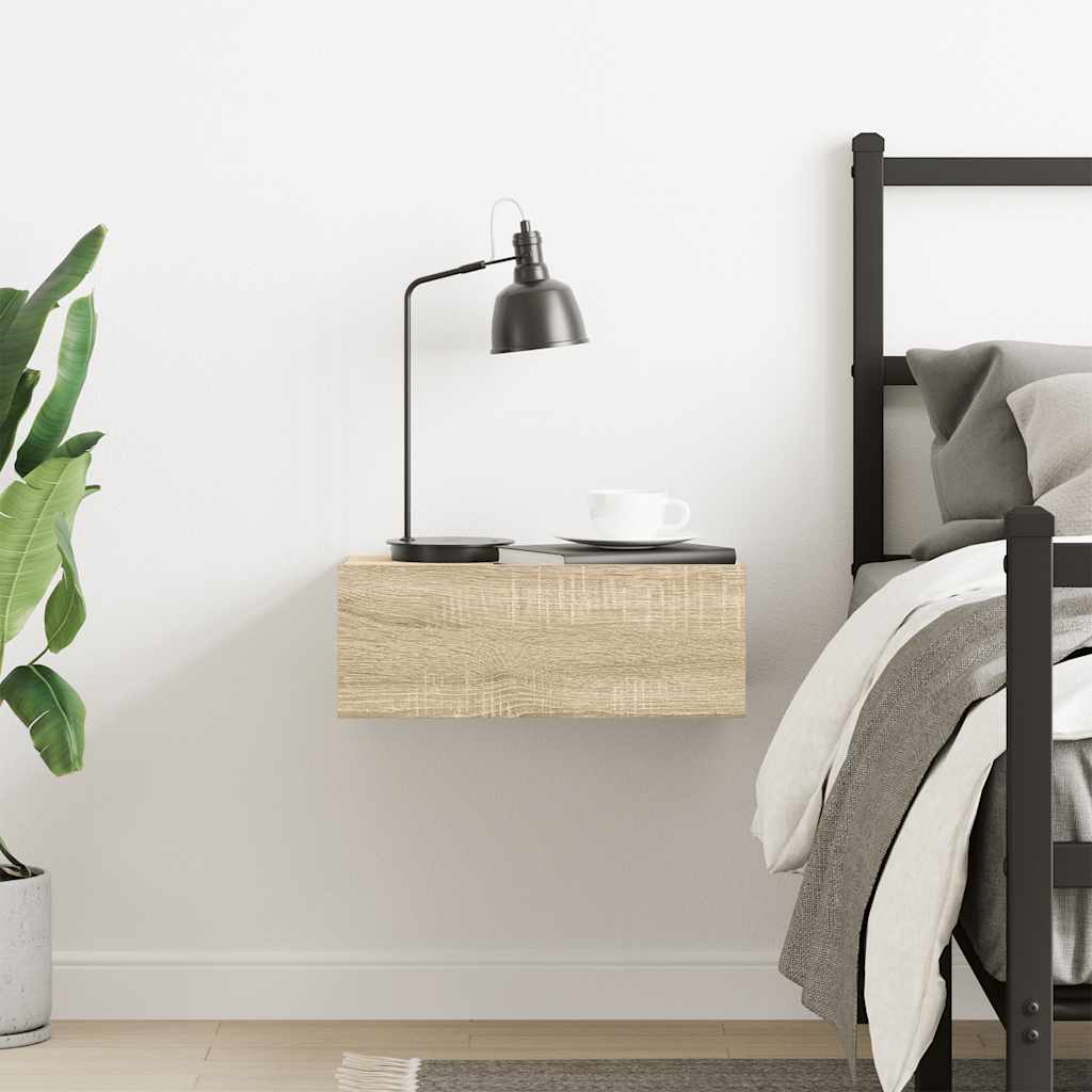 vidaXL Κομοδίνο Κρεμαστό Sonoma Δρυς 40x30x15 εκ. από Επεξ. Ξύλο