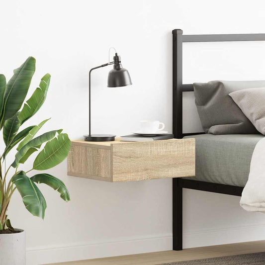 vidaXL Κομοδίνο Κρεμαστό Sonoma Δρυς 40x30x15 εκ. από Επεξ. Ξύλο