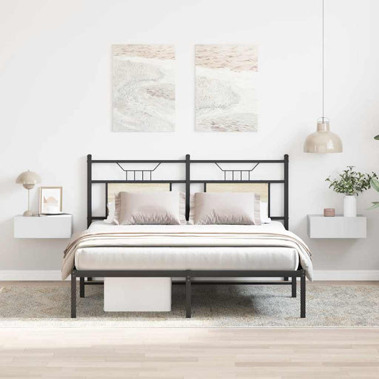 vidaXL Κομοδίνα Κρεμαστά 2 τεμ. Γυαλ. Λευκό 40x30x15εκ. από Επεξ. Ξύλο