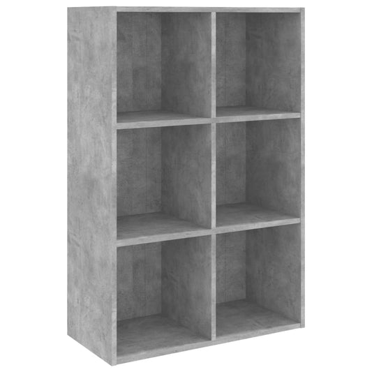 vidaXL Ραφιέρα/Βιβλιοθήκη Γκρι Σκυροδέματος 66x30x98 εκ. Επεξ. Ξύλο