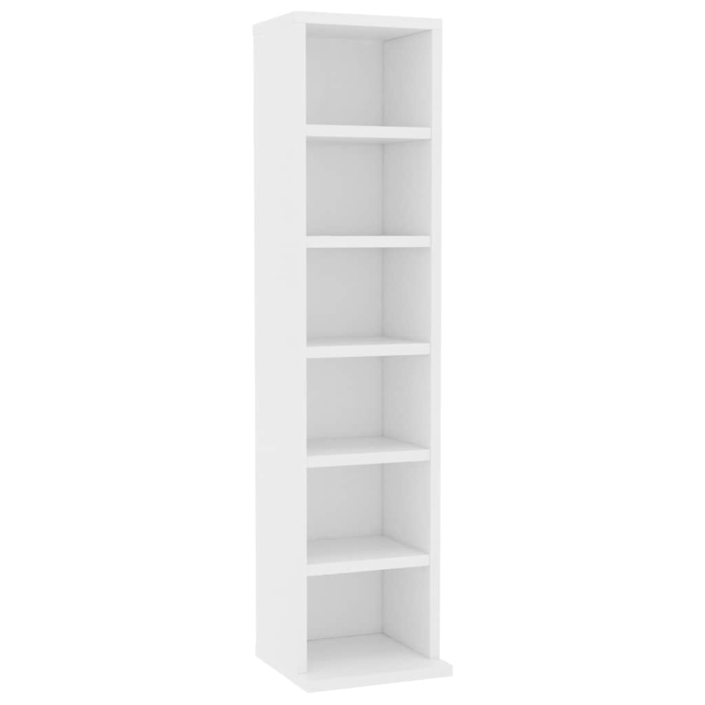 vidaXL Έπιπλο για CD Λευκό 21 x 20 x 88 εκ. από Επεξεργασμένο Ξύλο