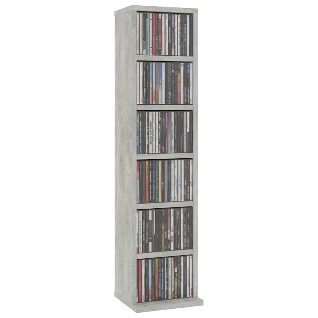 vidaXL Έπιπλο για CD Γκρι Σκυροδέματος 21x20x88 εκ. Επεξεργασμένο Ξύλο