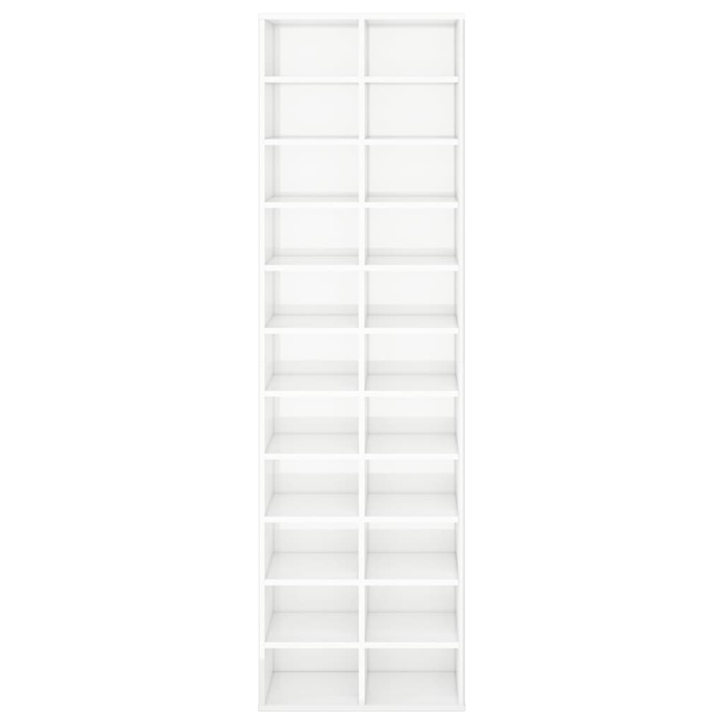 vidaXL Παπουτσοθήκη Γυαλιστερό Λευκό 54 x 34 x 183 εκ. από Επεξ. Ξύλο