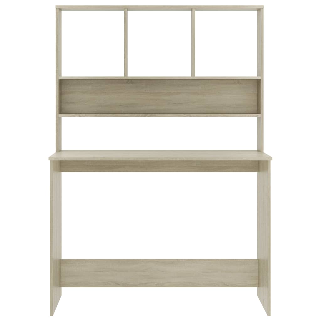vidaXL Γραφείο με Ράφια Sonoma Δρυς 110x45x157 εκ. από Μοριοσανίδα