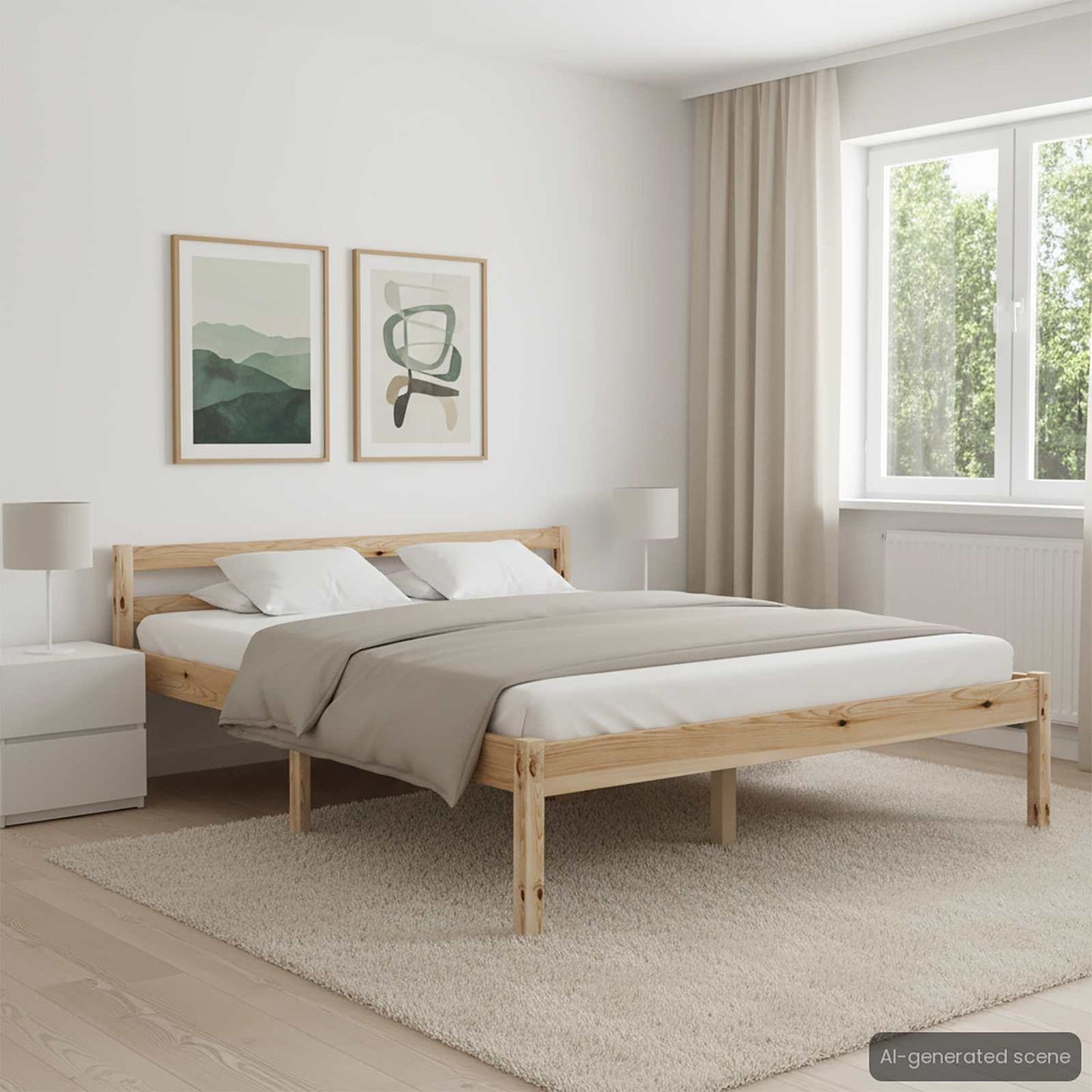 vidaXL Πλαίσιο Κρεβατιού 140 x 200 εκ. από Μασίφ Ξύλο Πεύκου