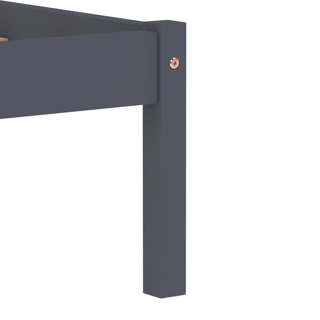 vidaXL Πλαίσιο Κρεβατιού Γκρι 180 x 200 εκ. από Μασίφ Ξύλο Πεύκου