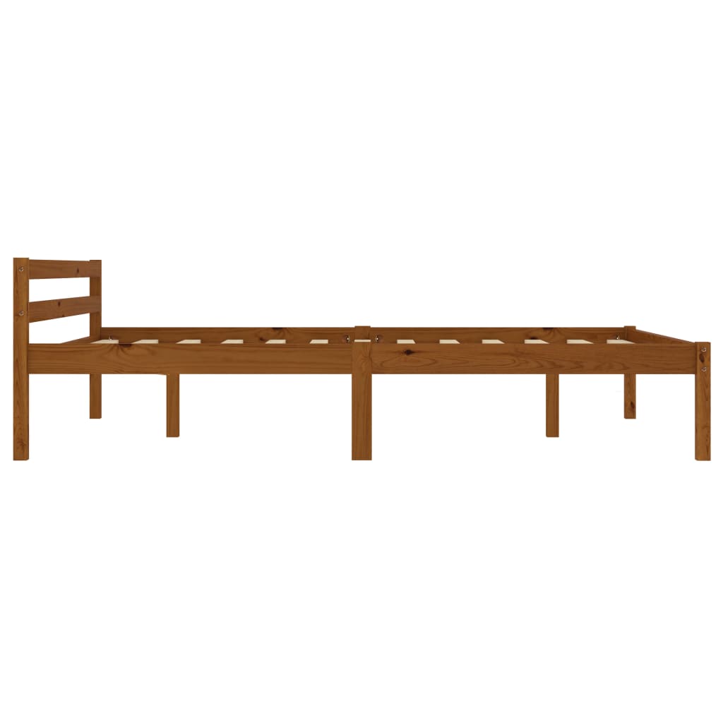 vidaXL Πλαίσιο Κρεβατιού Καφέ Μελί 120 x 200 εκ. Μασίφ Ξύλο Πεύκου