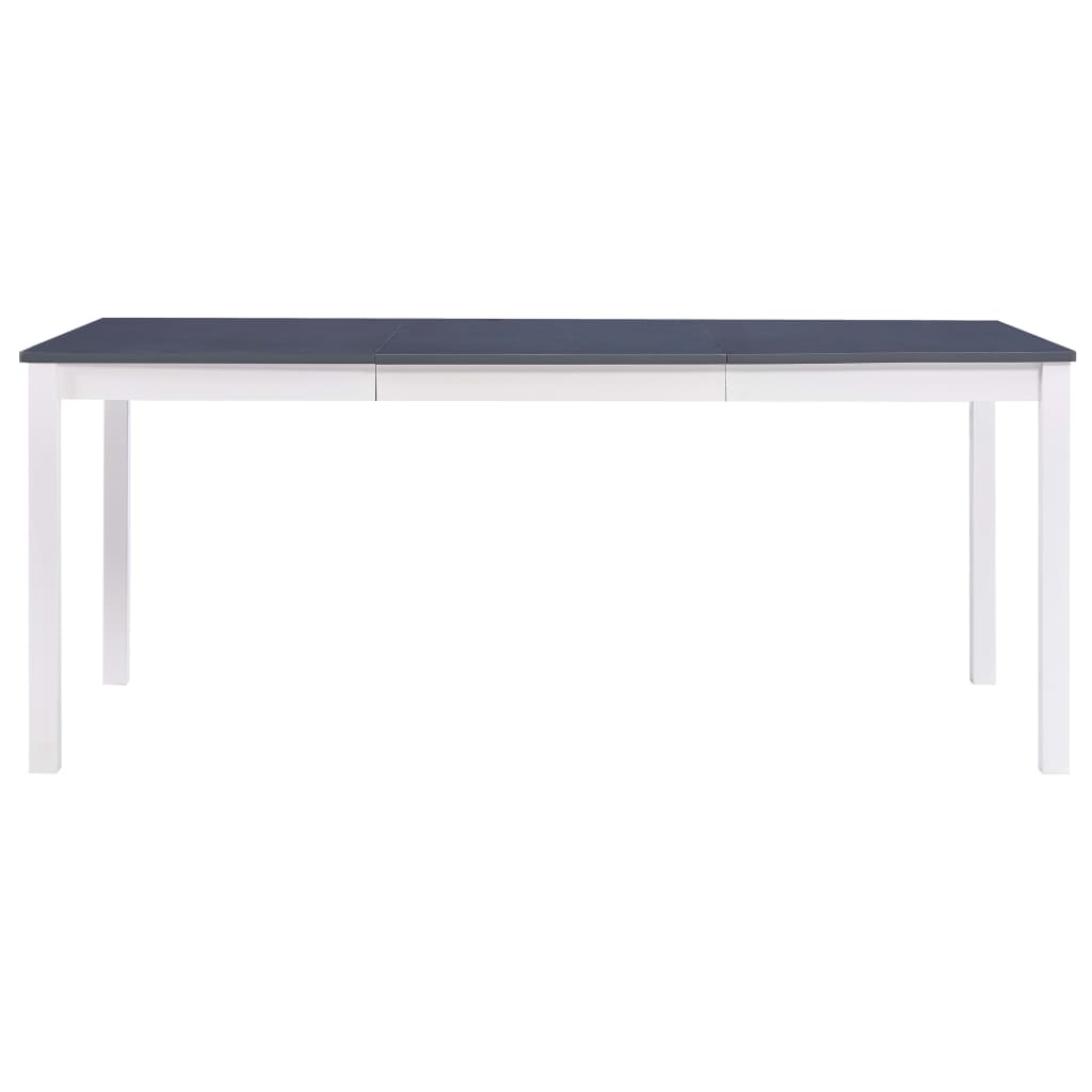vidaXL Τραπεζαρία Λευκή / Γκρι 180 x 90 x 73 εκ. από Ξύλο Πεύκου