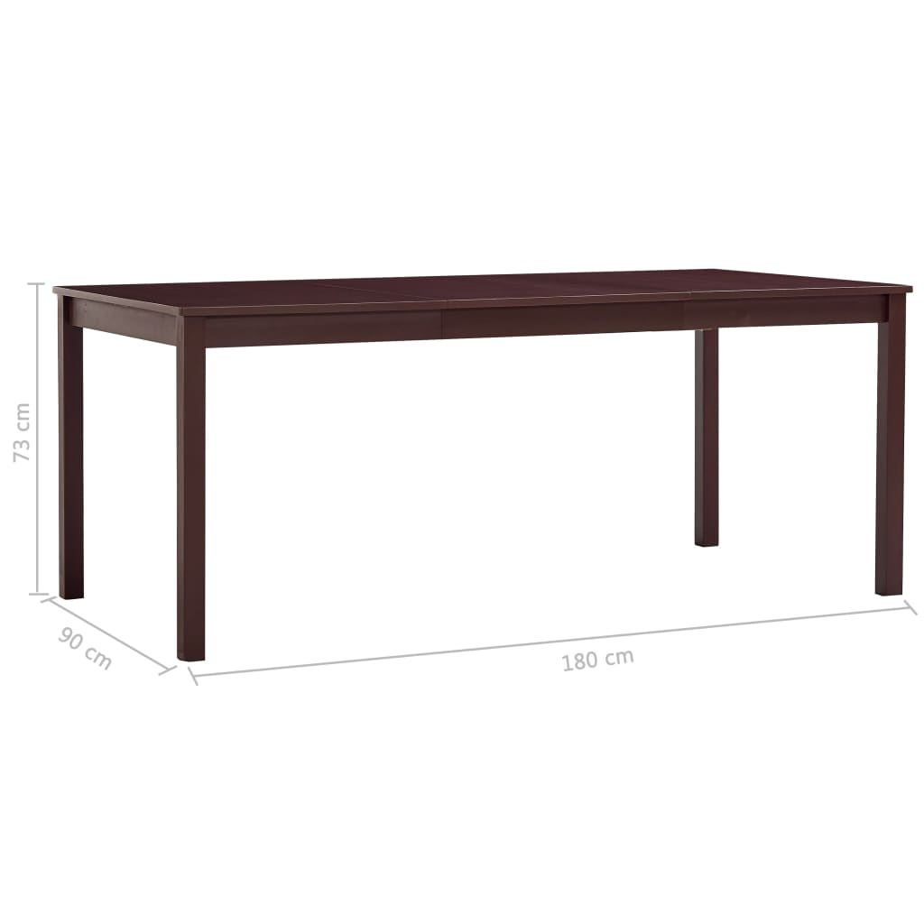 vidaXL Τραπεζαρία Σκούρο Καφέ 180 x 90 x 73 εκ. από Ξύλο Πεύκου