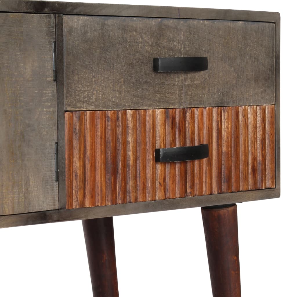 vidaXL Τραπέζι Κονσόλα Γκρι 120x35x75 εκ Μασίφ Ακατέργαστο Ξύλο Μάνγκο