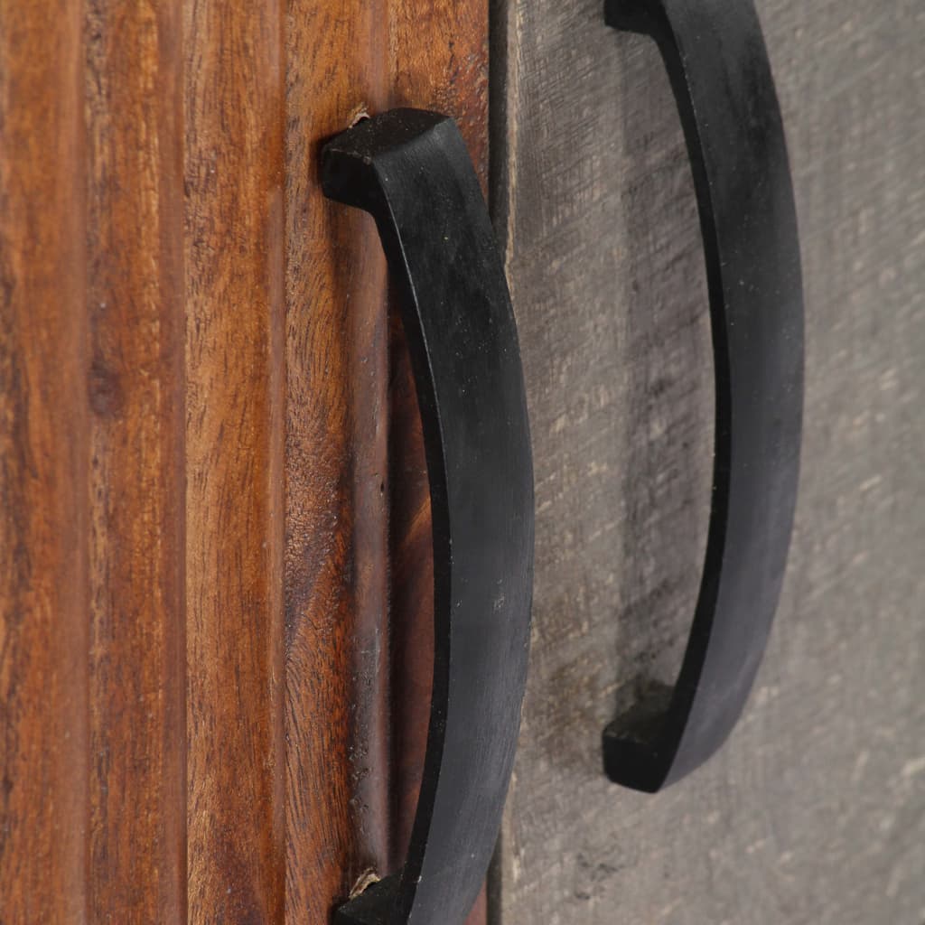 vidaXL Έπιπλο Τηλεόρασης Γκρι 130x30x46 εκ. Μασίφ Ακατέργ. Ξύλο Μάνγκο