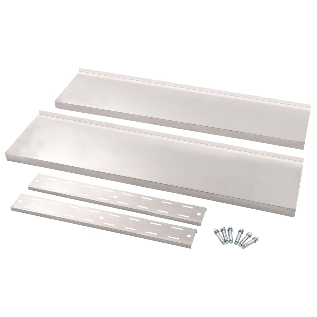 vidaXL Ράφι Τοίχου 2 Επιπέδων 120 x 30 εκ. από Ανοξείδωτο Ατσάλι