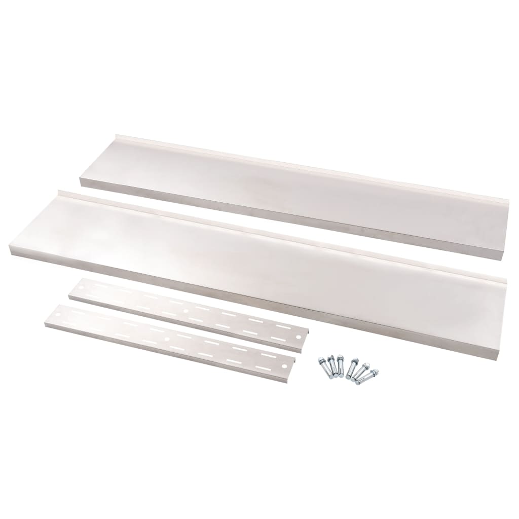 vidaXL Ράφι Τοίχου 2 Επιπέδων 150 x 30 εκ. από Ανοξείδωτο Ατσάλι