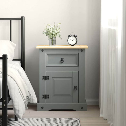 vidaXL Κομοδίνο Μεξικάνικο Στιλ Corona Γκρι 53 x 39 x 67εκ Ξύλο Πεύκου