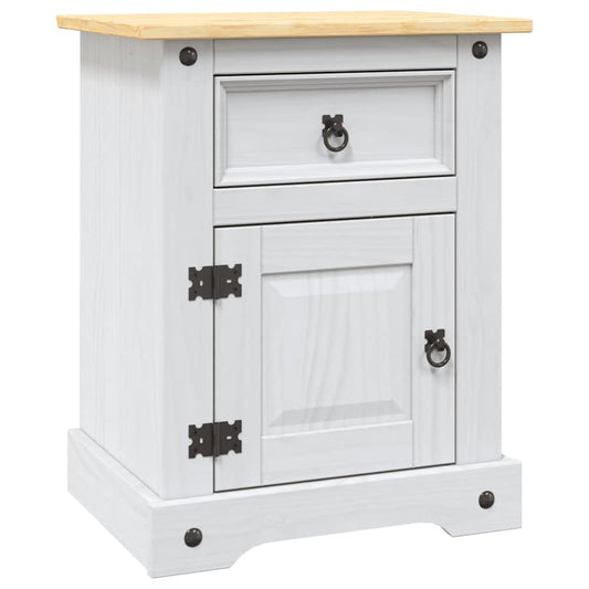 vidaXL Κομοδίνο Μεξικάνικο Στιλ Corona Λευκό 53x39x67 εκ. Ξύλο Πεύκου