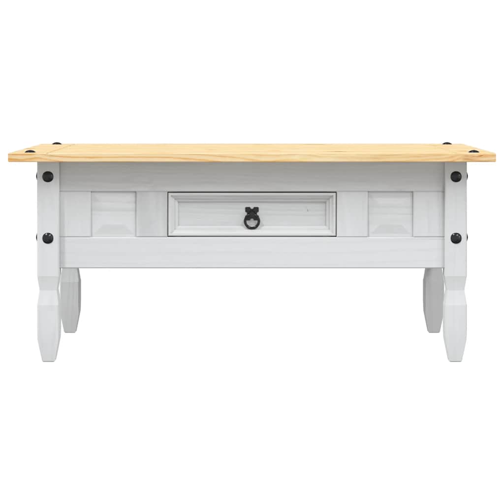 vidaXL Τραπέζι Σαλονιού Μεξικ. Στιλ Corona Λευκό 100x55x44 εκ. Πεύκο