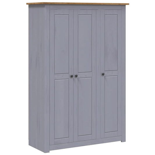 vidaXL Ντουλάπα Τρίφυλλη Γκρι 118x50x171,5 εκ Ξύλο Πεύκου Σειρά Panama