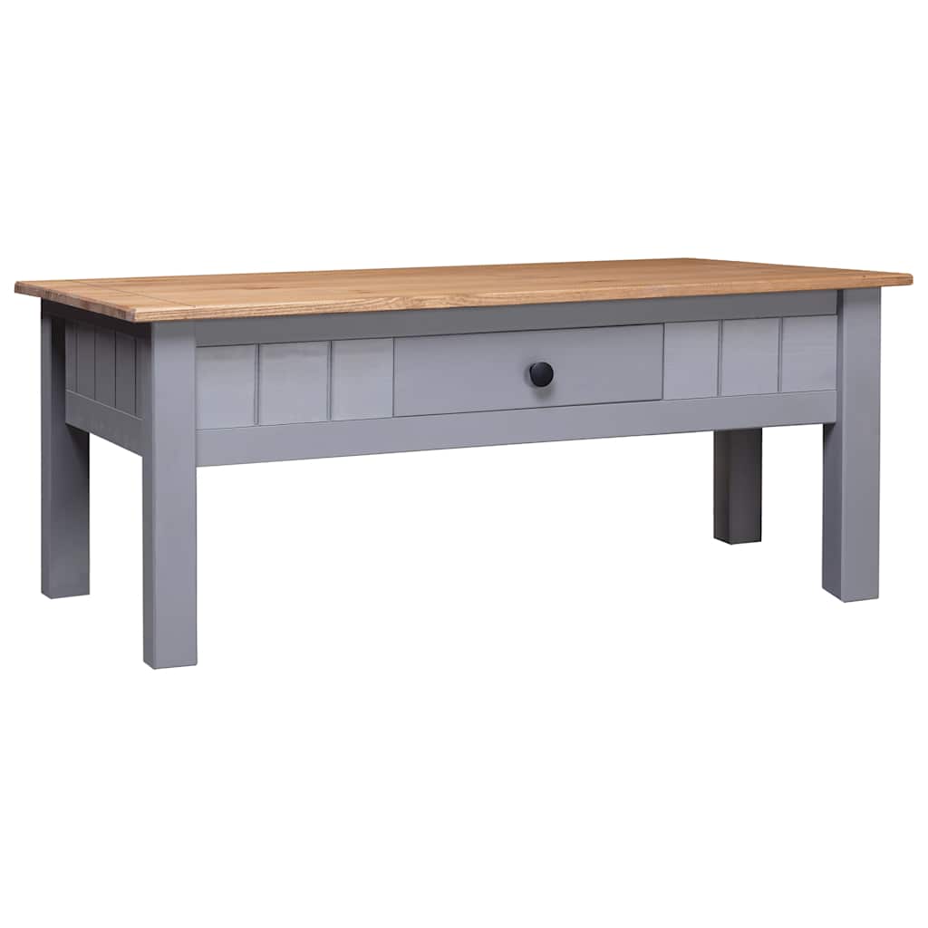 vidaXL Τραπεζάκι Σαλονιού Γκρι 100x60x43,5 εκ. Μασίφ Πεύκο Σειρά Panama