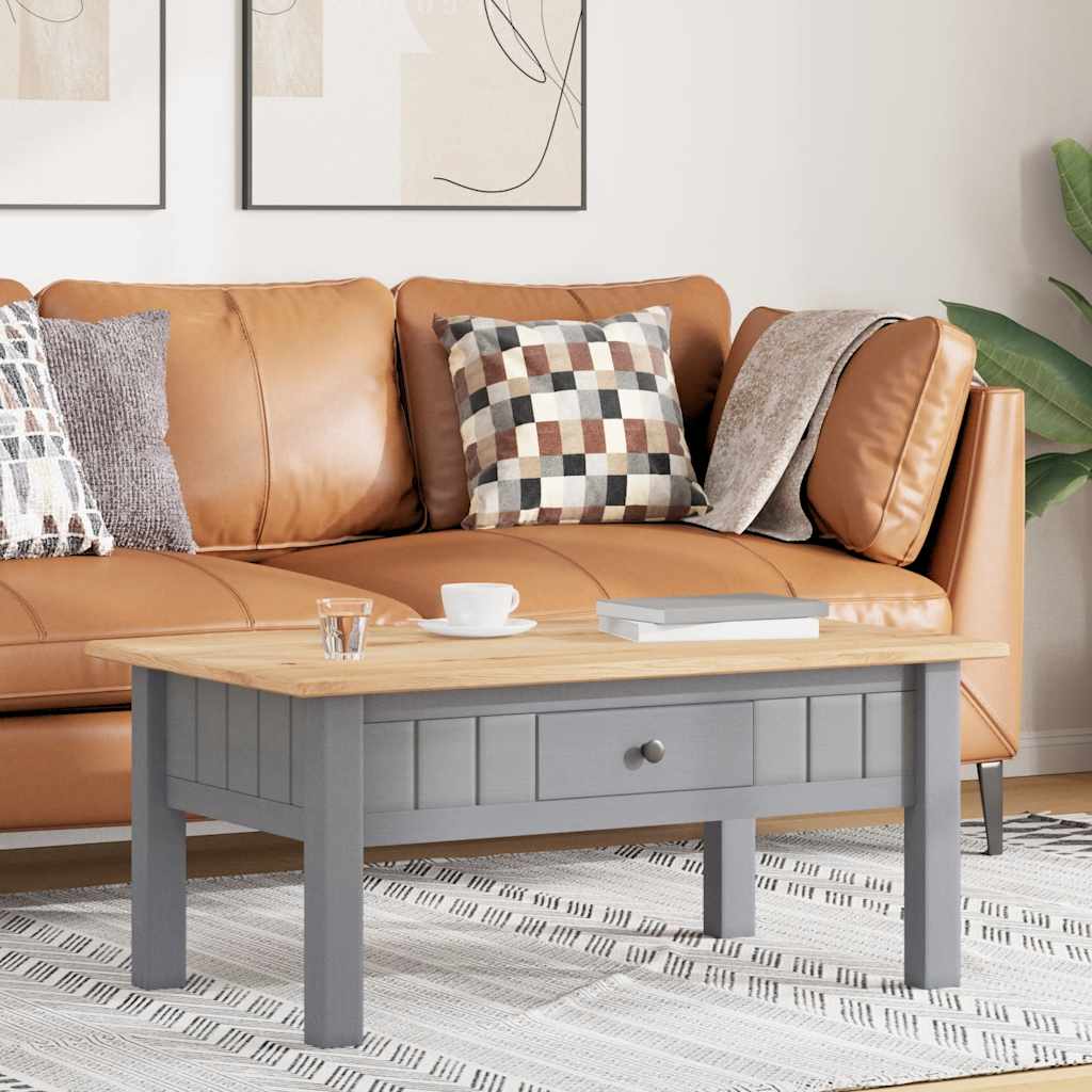 vidaXL Τραπεζάκι Σαλονιού Γκρι 100x60x43,5 εκ. Μασίφ Πεύκο Σειρά Panama