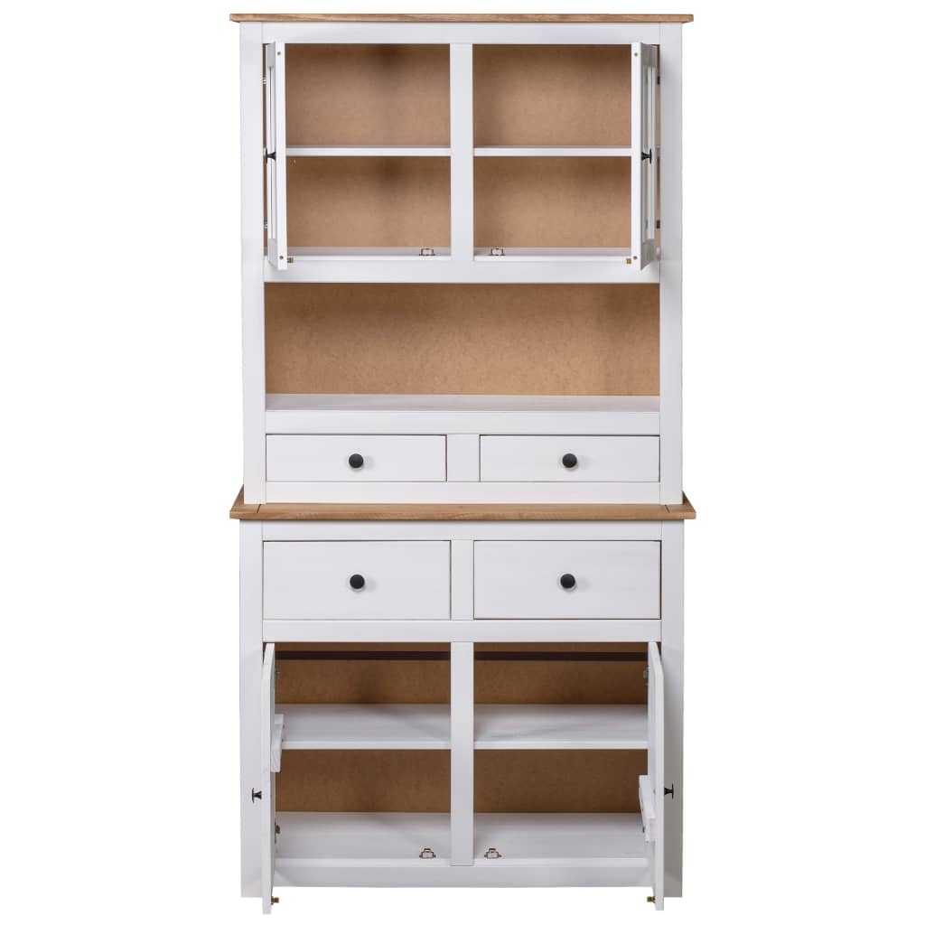 vidaXL Μπουφές Λευκός 93 x 40,5 x 180 εκ. από Ξύλο Πεύκου Σειρά Panama