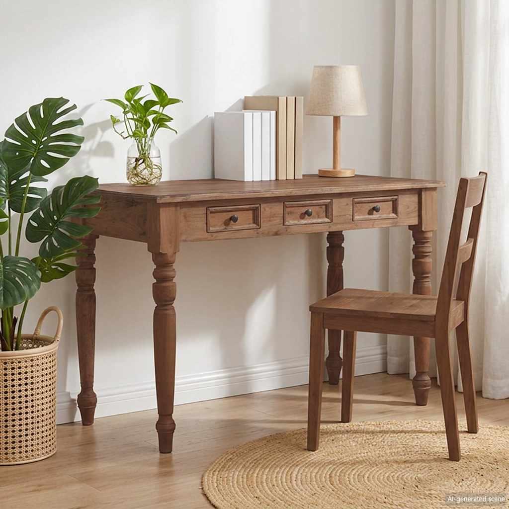 vidaXL Γραφείο με Συρτάρια 117 x 57 x 75 εκ. από Μασίφ Μαόνι