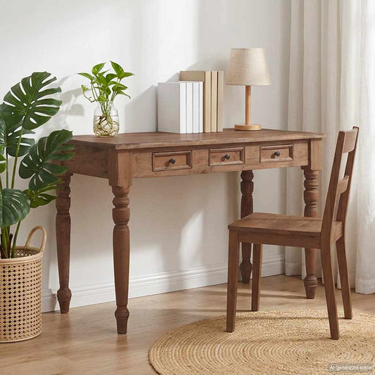 vidaXL Γραφείο με Συρτάρια 117 x 57 x 75 εκ. από Μασίφ Μαόνι