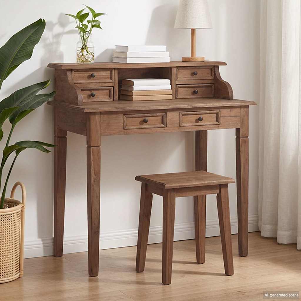 vidaXL Σεκρετέρ με Συρτάρια 90x50x101 εκ. από Μασίφ Μαόνι