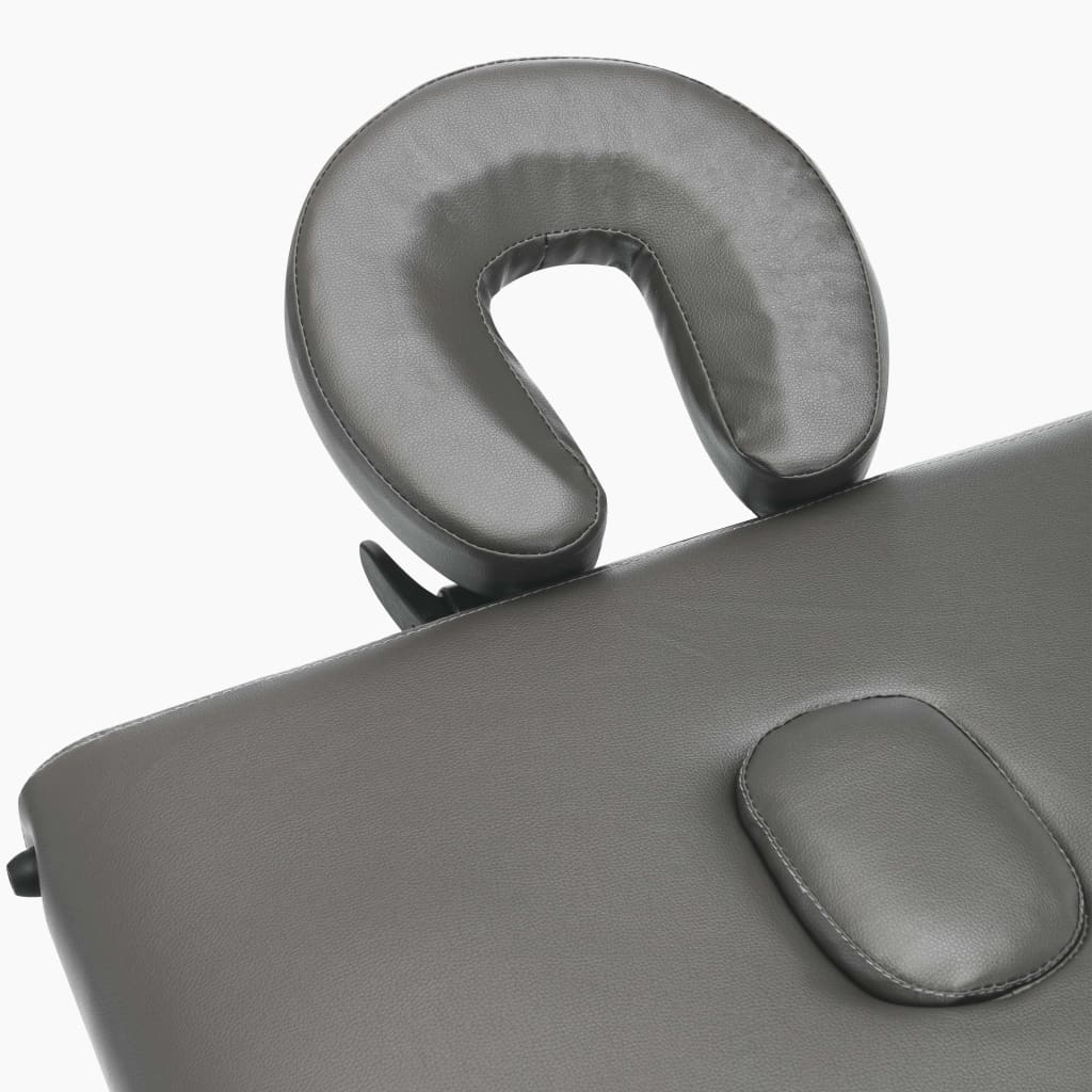 vidaXL Κρεβάτι Μασάζ 2 Θέσεων Ανθρακί 186x68 εκ. με Ξύλινο Σκελετό