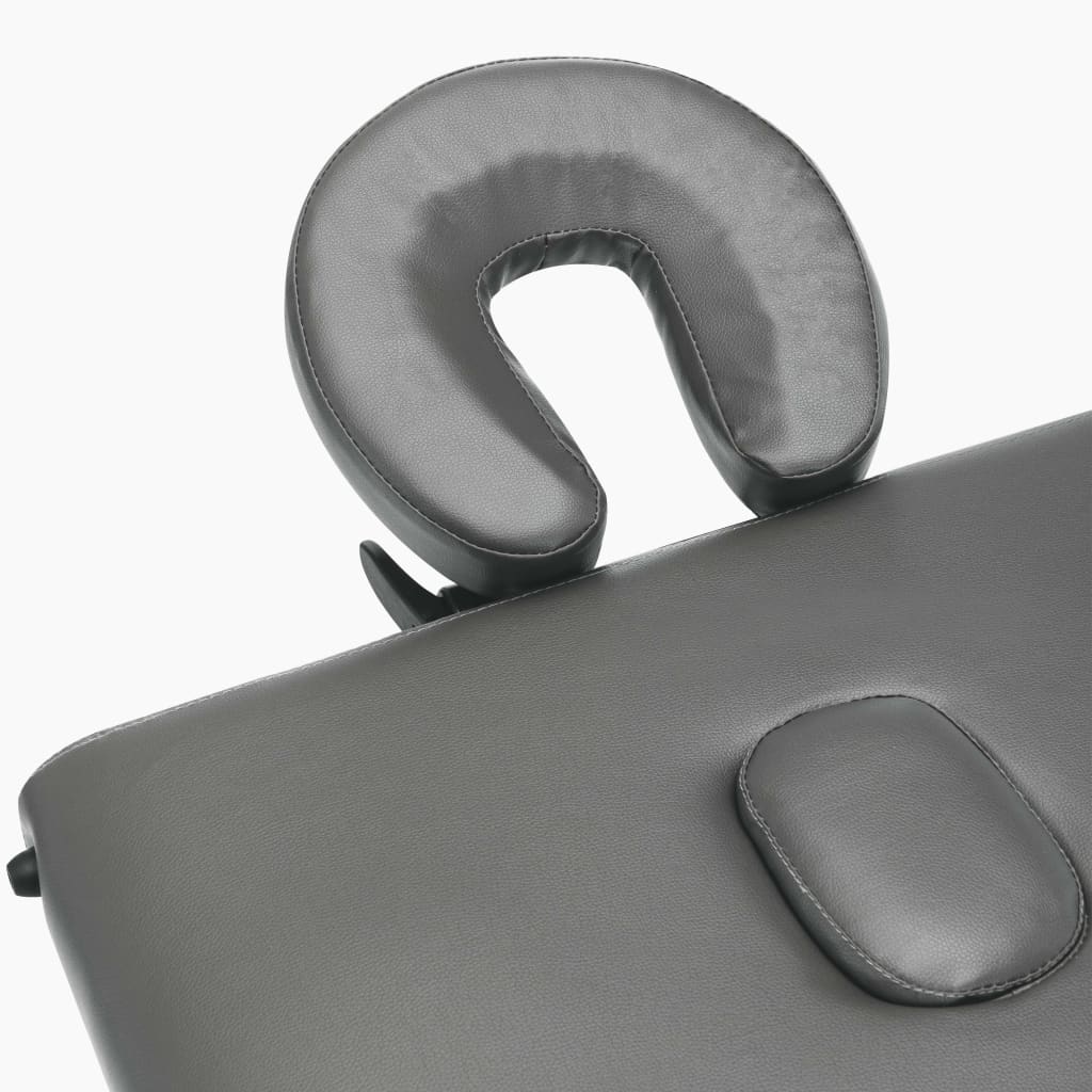 vidaXL Κρεβάτι Μασάζ 4 Θέσεων Ανθρακί 186x68 εκ. με Ξύλινο Σκελετό