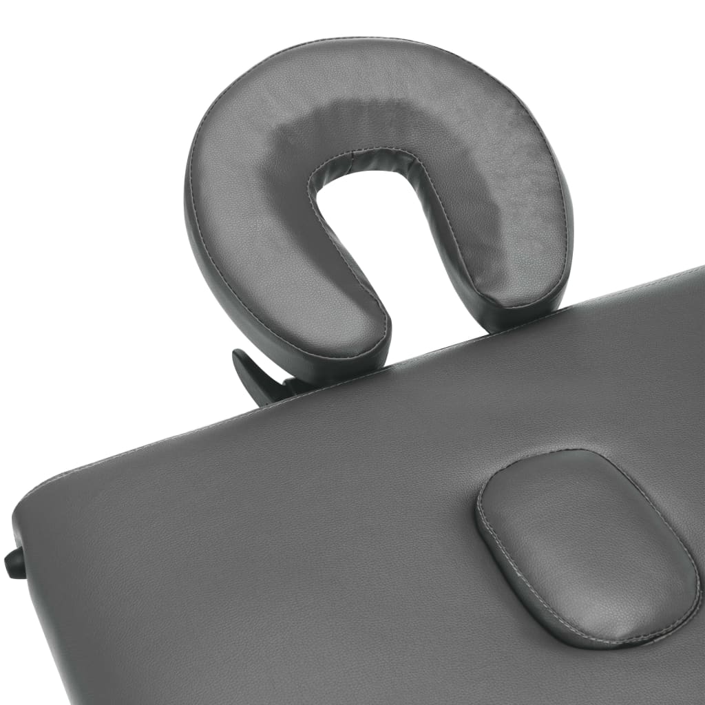 vidaXL Κρεβάτι Μασάζ 2 Θέσεων Ανθρακί 186x68 εκ. με Σκελετό Αλουμινίου