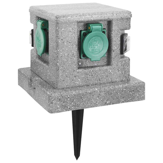 vidaXL Πολύπριζο Κήπου με Αισθητήρα Φωτεινότητας Πλαστικό