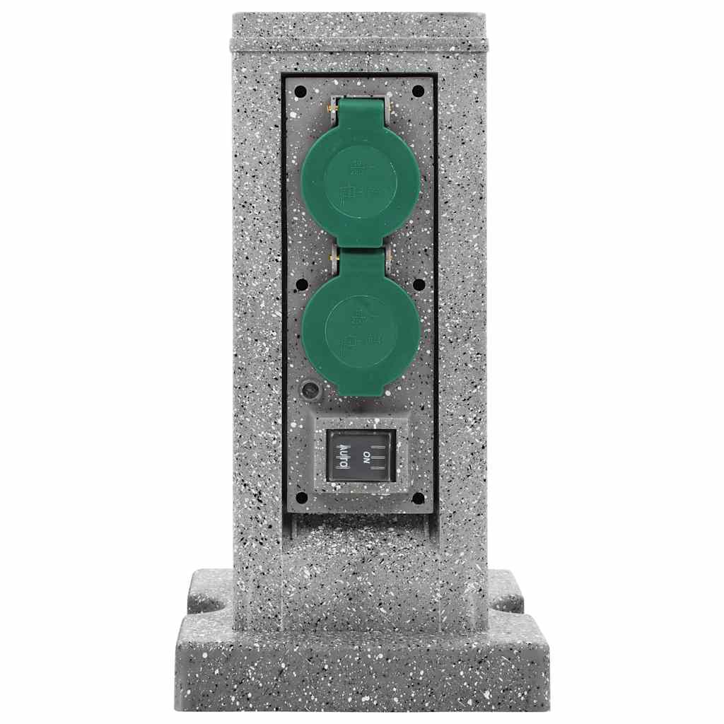 vidaXL Πολύπριζο Κήπου Κολόνα με Αισθητήρα Φωτεινότητας Πλαστικό