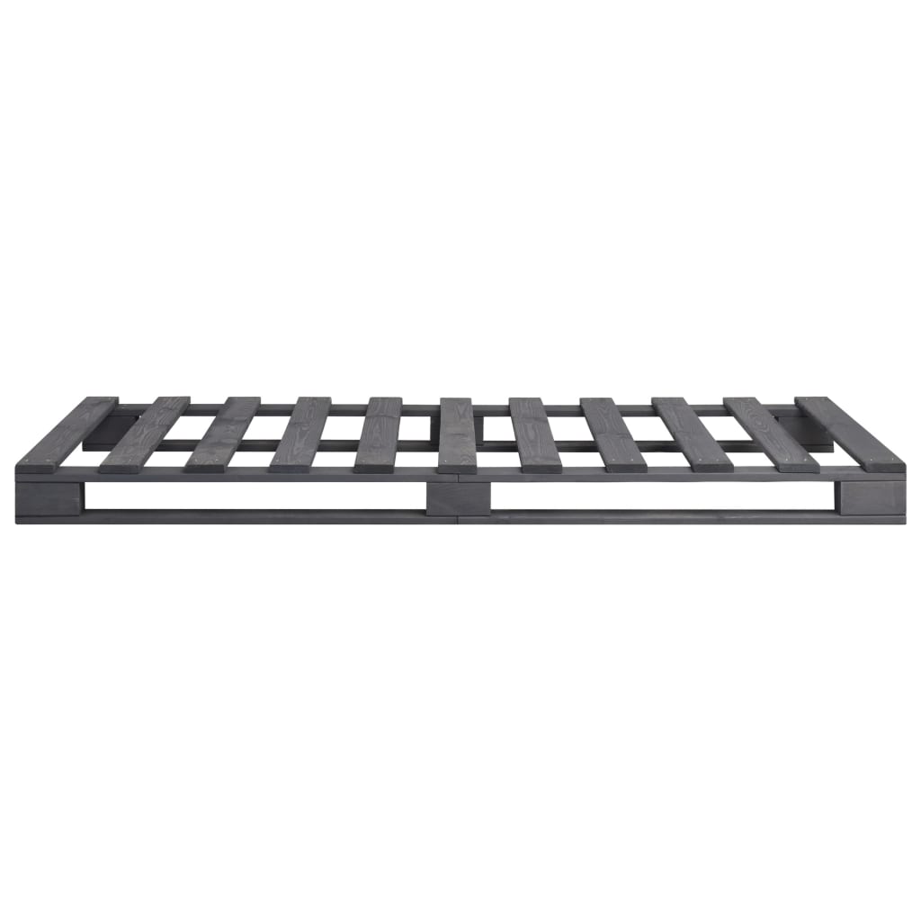 vidaXL Πλαίσιο Κρεβατιού Γκρι 90 x 200 εκ. Παλέτες Μασίφ Ξύλο Πεύκου