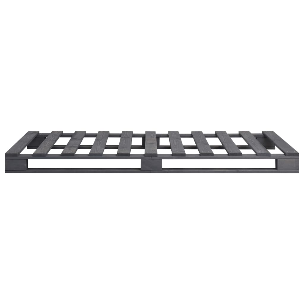 vidaXL Πλαίσιο Κρεβατιού Γκρι 100 x 200 εκ. Παλέτες Μασίφ Ξύλο Πεύκου