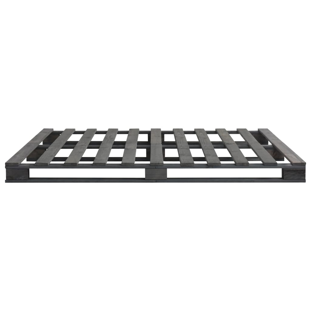 vidaXL Πλαίσιο Κρεβατιού Γκρι 200 x 200 εκ. Παλέτες Μασίφ Ξύλο Πεύκου