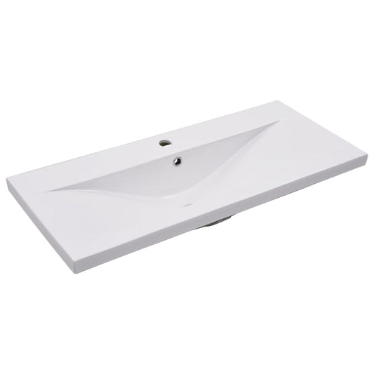 vidaXL Νιπτήρας Ένθετος Λευκός 91 x 39,5 x 18,5 εκ. Κεραμικός