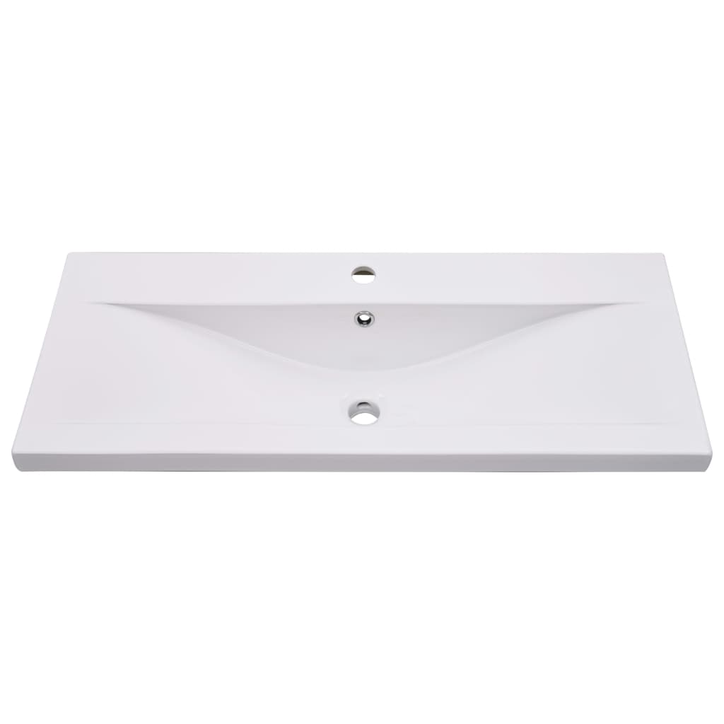 vidaXL Νιπτήρας Ένθετος Λευκός 91 x 39,5 x 18,5 εκ. Κεραμικός
