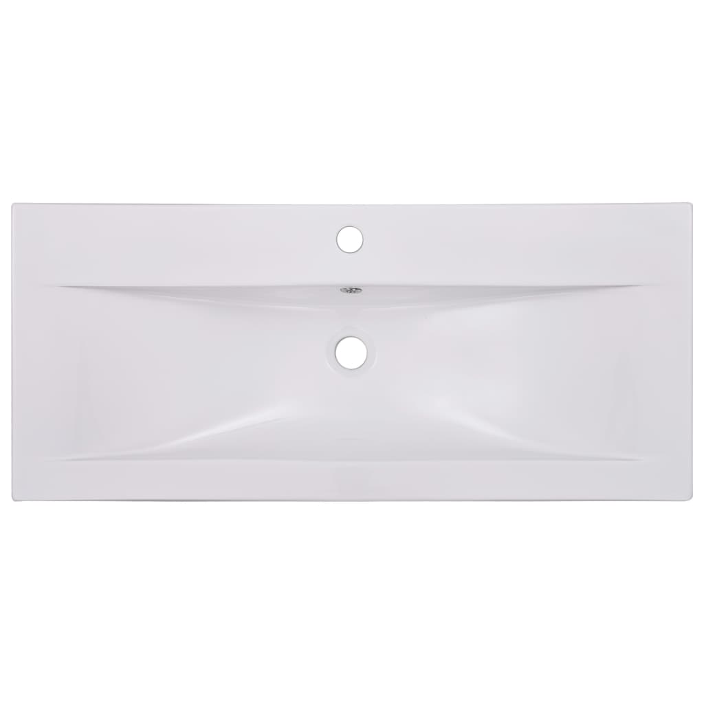 vidaXL Νιπτήρας Ένθετος Λευκός 91 x 39,5 x 18,5 εκ. Κεραμικός