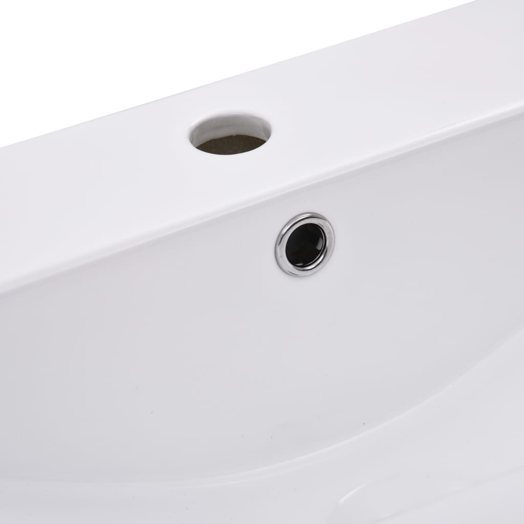 vidaXL Νιπτήρας Ένθετος Λευκός 91 x 39,5 x 18,5 εκ. Κεραμικός
