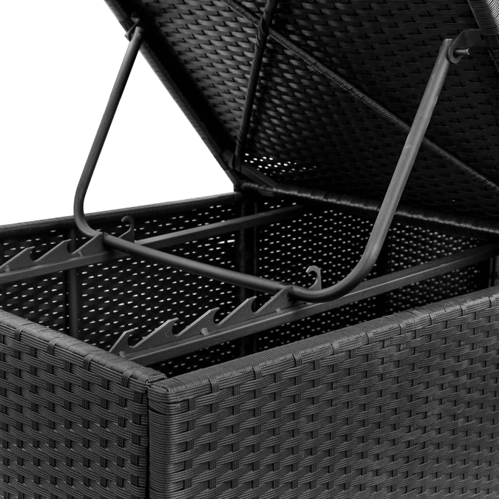 vidaXL Ξαπλώστρες 2 τεμ. Μαύρες από Συνθετικό Ρατάν με Μαξιλάρια