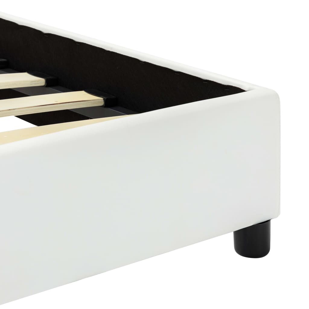 vidaXL Πλαίσιο Κρεβατιού Λευκό 140 x 200 εκ. από Συνθετικό Δέρμα