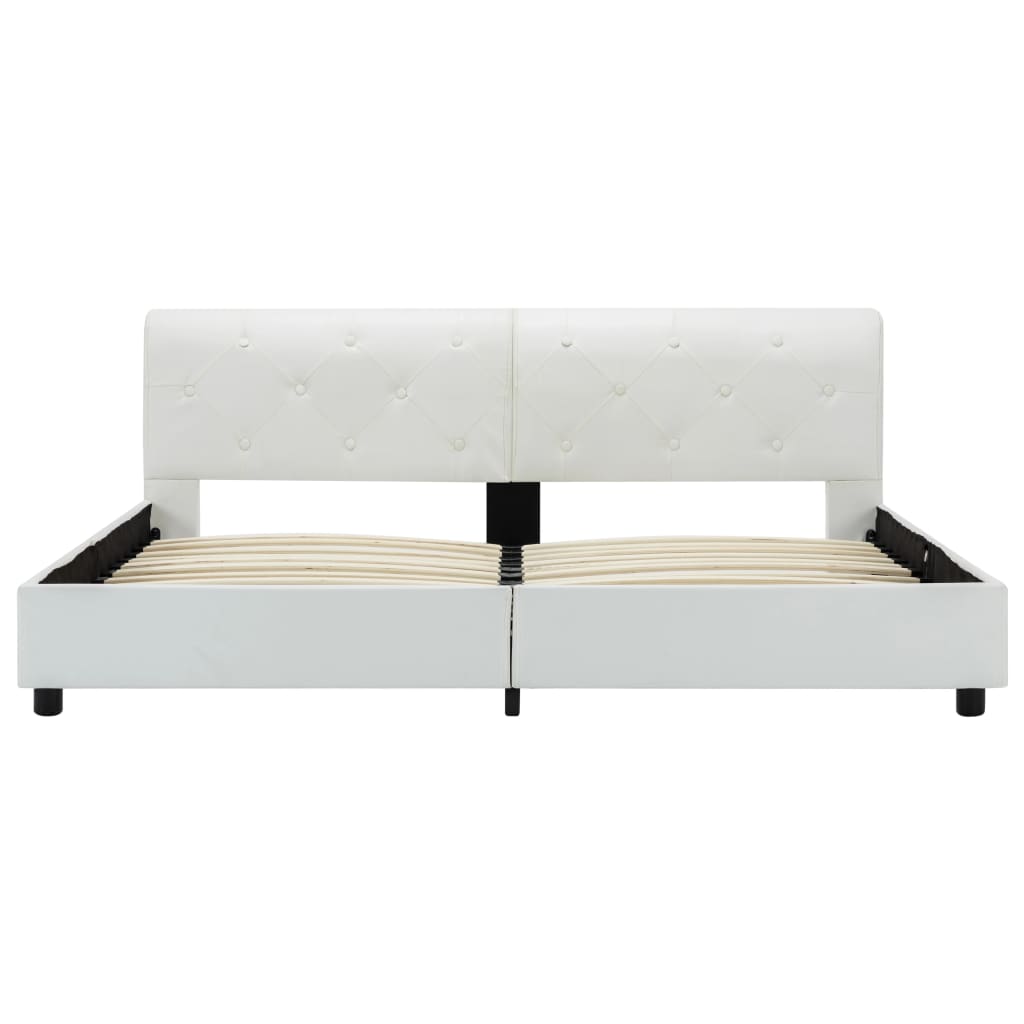 vidaXL Πλαίσιο Κρεβατιού Λευκό 160 x 200 εκ. από Συνθετικό Δέρμα