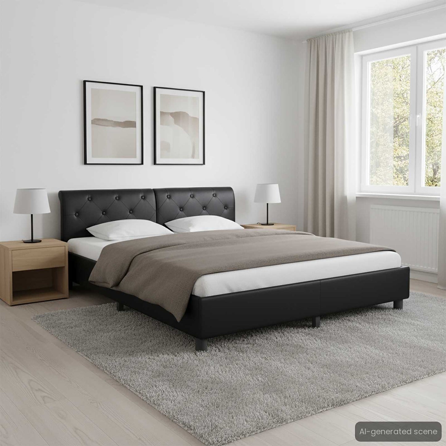vidaXL Πλαίσιο Κρεβατιού Μαύρο 180 x 200 εκ. από Συνθετικό Δέρμα