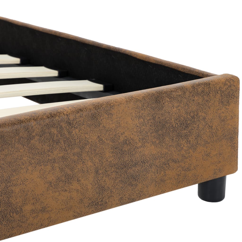 vidaXL Πλαίσιο Κρεβατιού Καφέ 160 x 200 εκ. από Συνθετικό Καστόρι