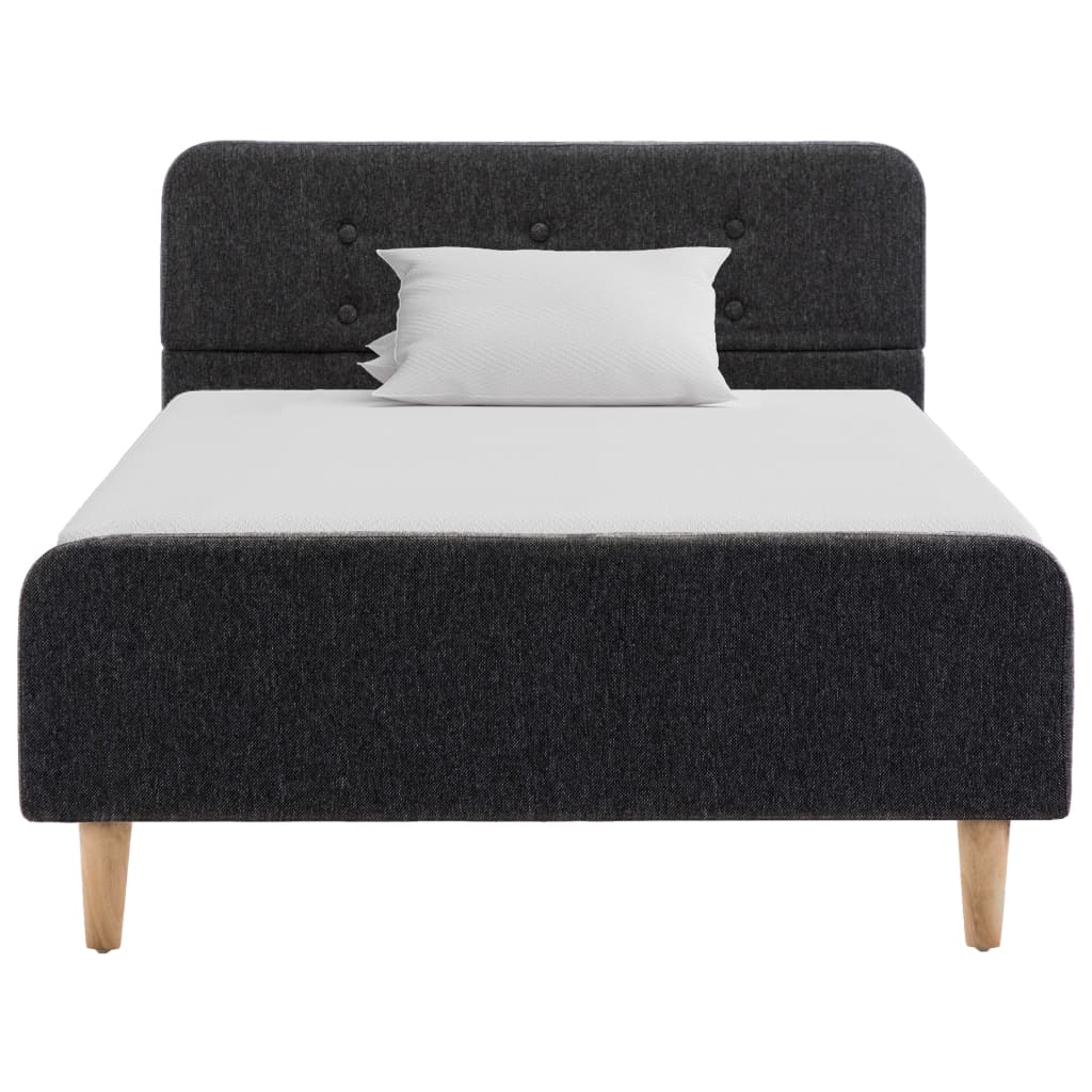 vidaXL Πλαίσιο Κρεβατιού Σκούρο Γκρι 100 x 200 εκ. από Λινάτσα