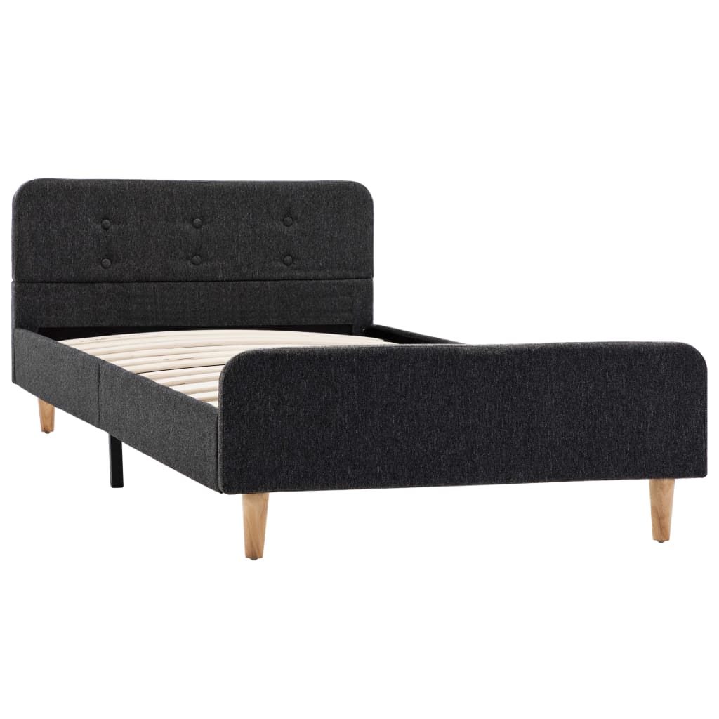 vidaXL Πλαίσιο Κρεβατιού Σκούρο Γκρι 100 x 200 εκ. από Λινάτσα