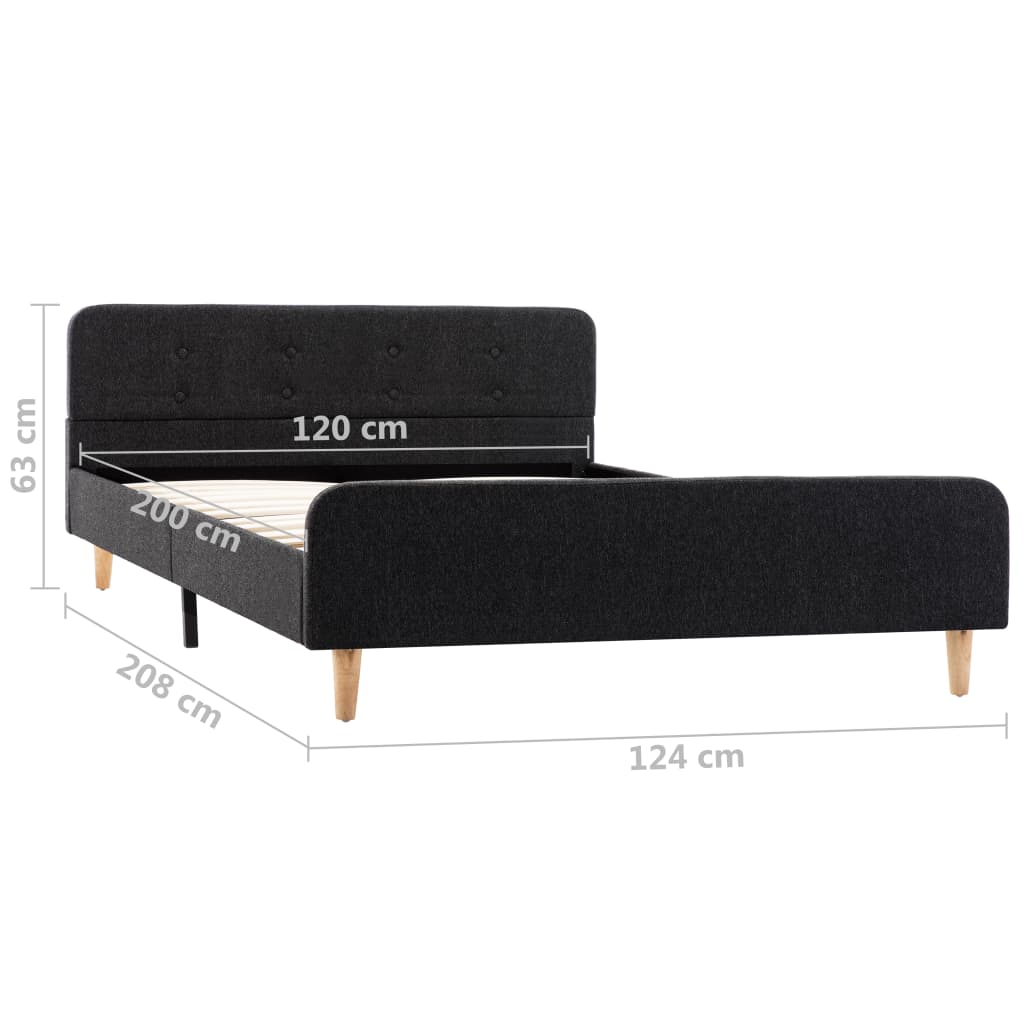 vidaXL Πλαίσιο Κρεβατιού Σκούρο Γκρι 120 x 200 εκ. από Λινάτσα