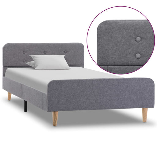 vidaXL Πλαίσιο Κρεβατιού Ανοιχτό Γκρι 90 x 200 εκ. Υφασμάτινο